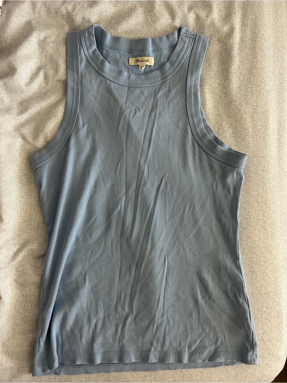 Madewell Dusty Blue Ribbed Muscle Tank